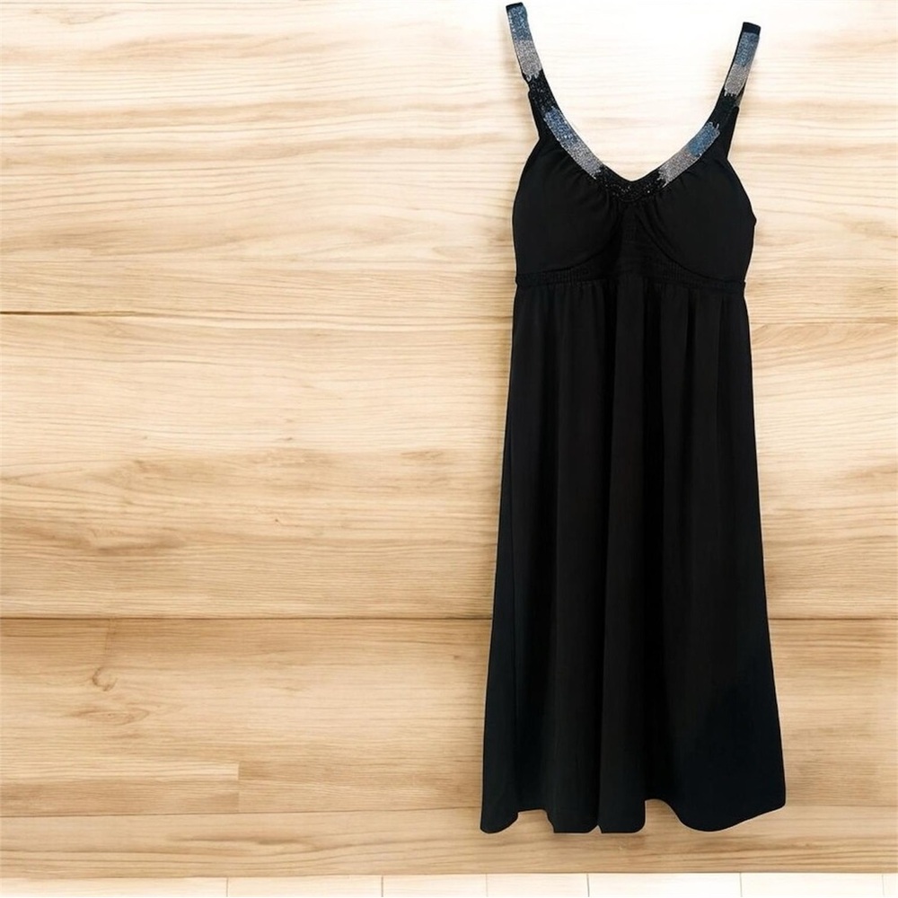 🎀 NWT Candies Black Sleeveless Dress with Bead Detail